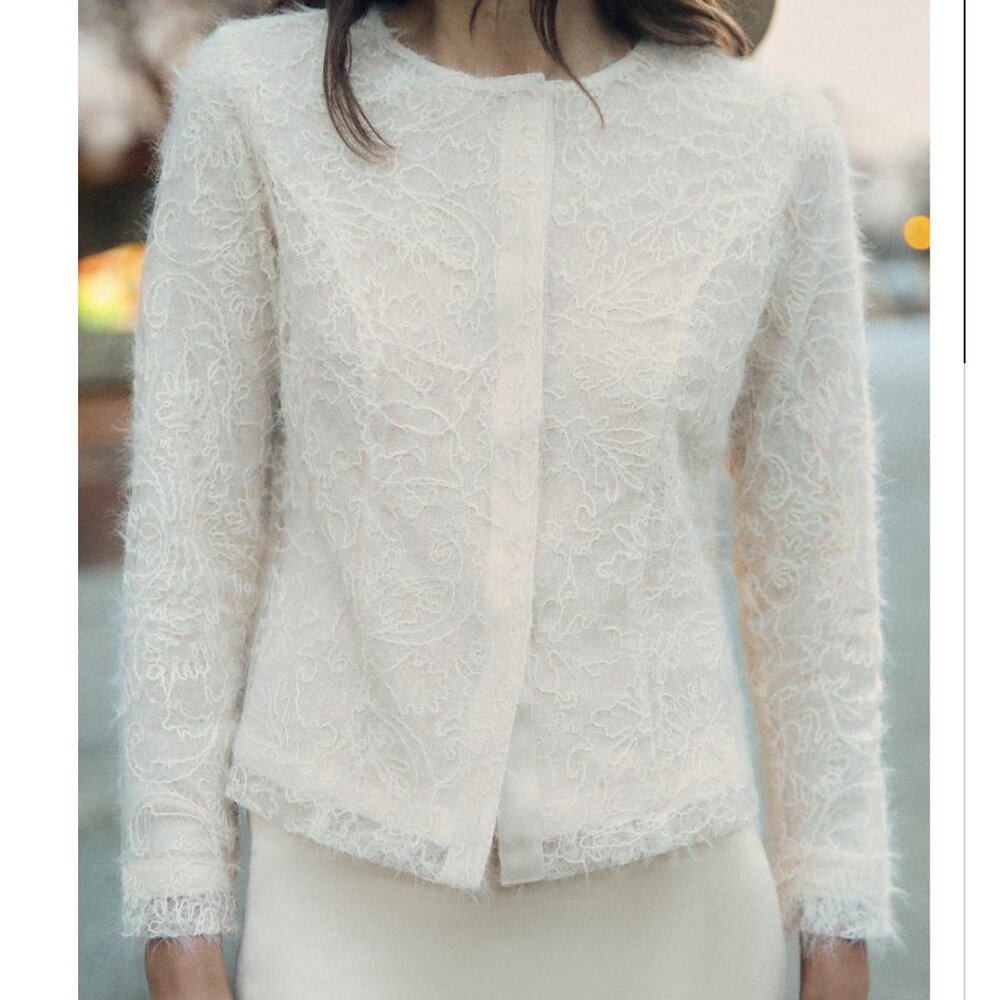 COMBINED KNIT BLAZER WITH SEQUINS
